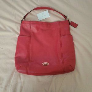 Coach red leather bag
